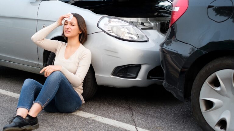 injured woman after car accident