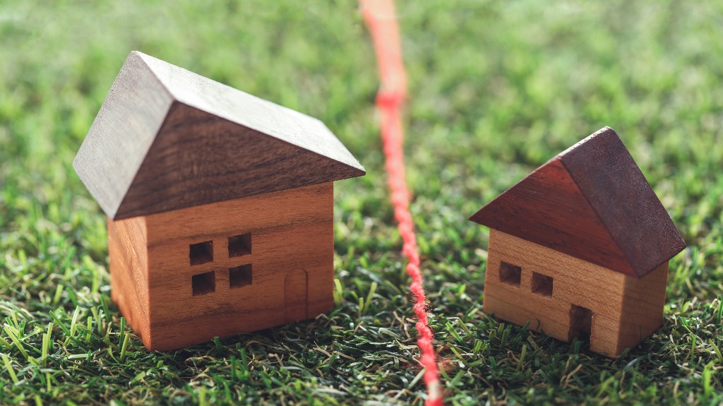 Boundary of the house grounds